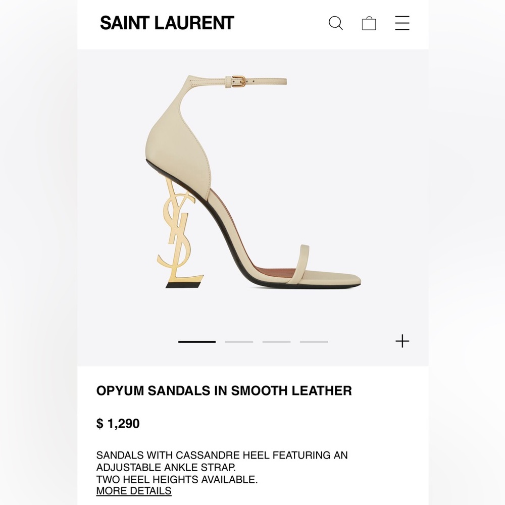 YSL Saint Laurent Opyum sandal heels. Beige leather. Size 41.